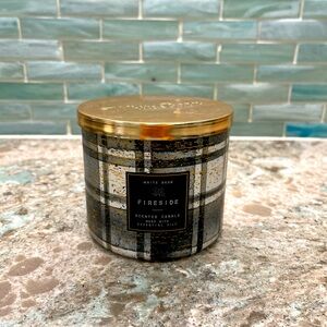 Fireside three wick White Barn by Bath and Body Works candle